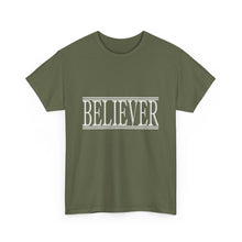 Load image into Gallery viewer, Believer : Heavy Cotton Tee : White Letters