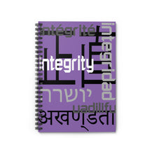 Load image into Gallery viewer, Integrity - Purple Spiral Notebook - Ruled Line