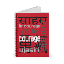 Load image into Gallery viewer, Courage - Red Spiral Notebook - Ruled Line