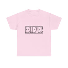 Load image into Gallery viewer, Believer : Heavy Cotton Tee : Black Letters
