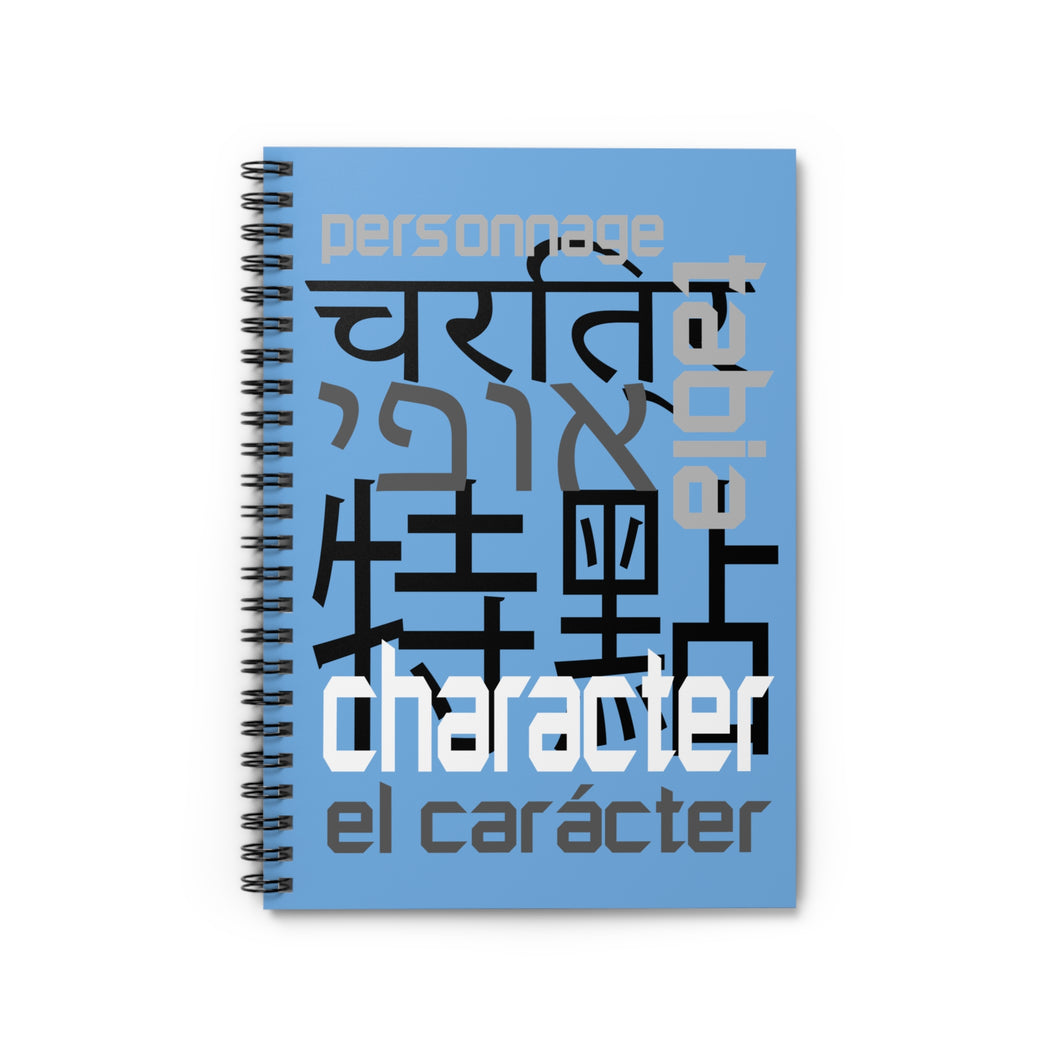Character - Blue Spiral Notebook - Ruled Line
