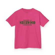 Load image into Gallery viewer, Property of Sherwood Graphic Kids Tee  (Green Text)
