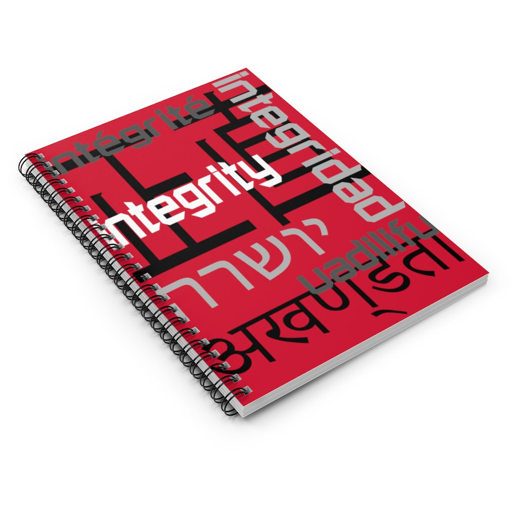 Integrity - Red Spiral Notebook - Ruled Line