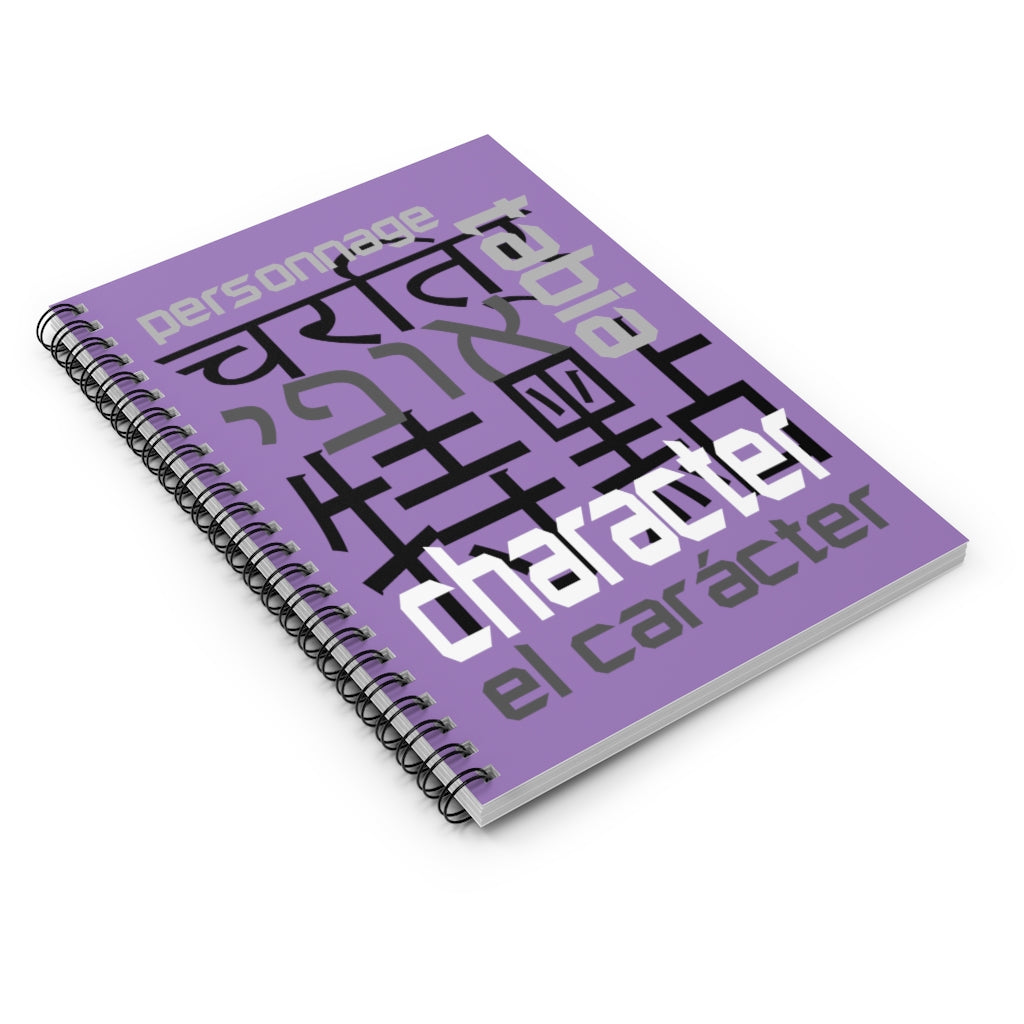 Character - Purple Spiral Notebook - Ruled Line